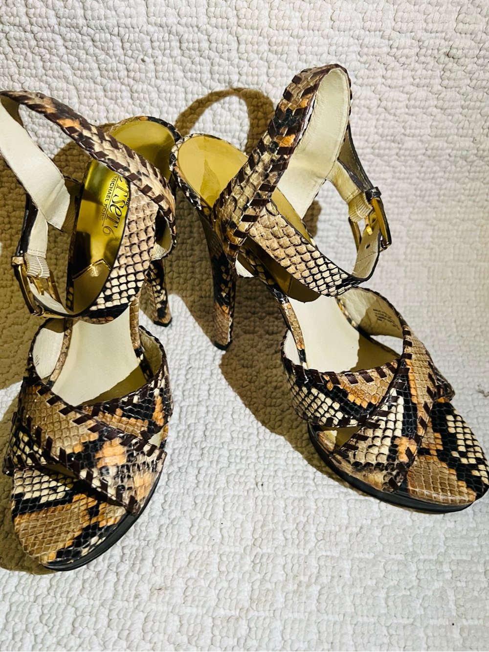 Michael Kors Jet Set 6 Odessa Python Print Slingback OpenToe Heel-Sz - 10